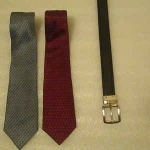 Mens ties and belt buckle bundle